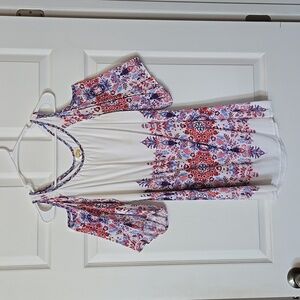 Fig and Flower Cold Shoulder Top Size L